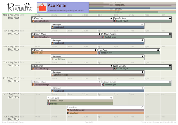 Weekly Rota PDF