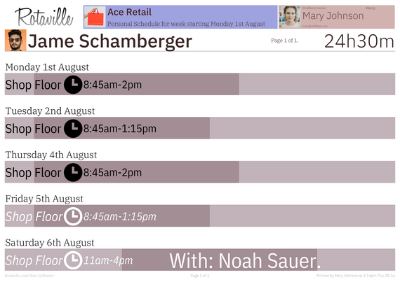 Personal Schedule PDF