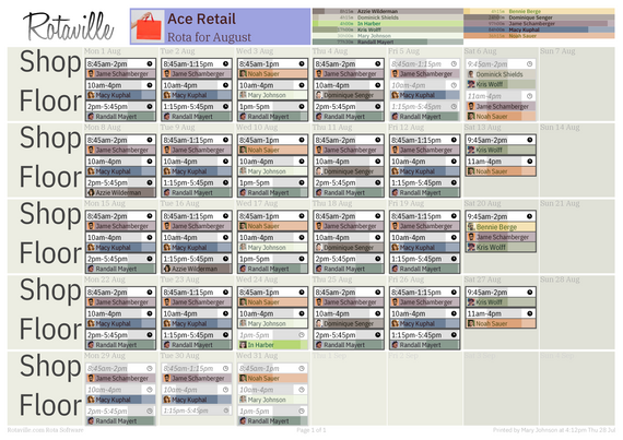 Monthly Rota PDF