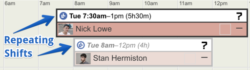 repeating shifts on the rota