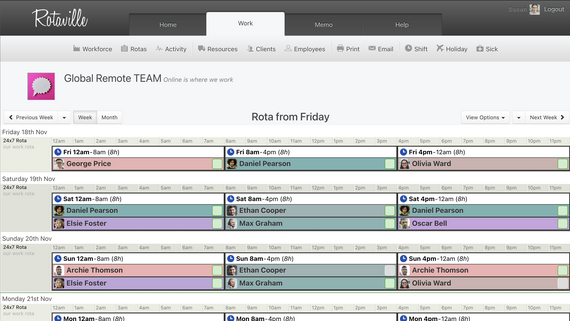 Remote Team Rota 